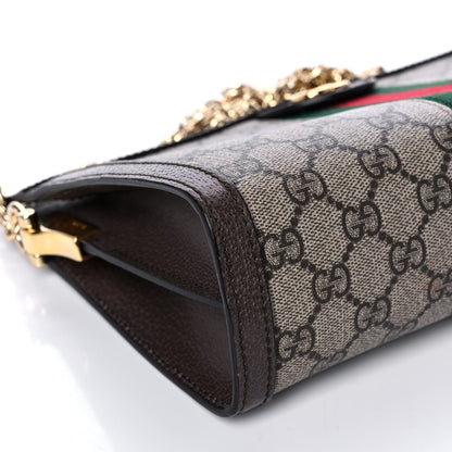 Gucci GG Supreme Monogram Web Small Ophidia Chain Shoulder Bag Brown 10 of 11