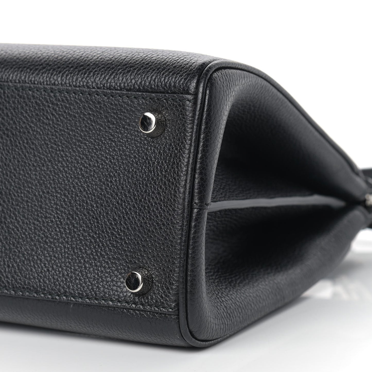Grainy Calfskin Small Zumi Top Handle Bag Black