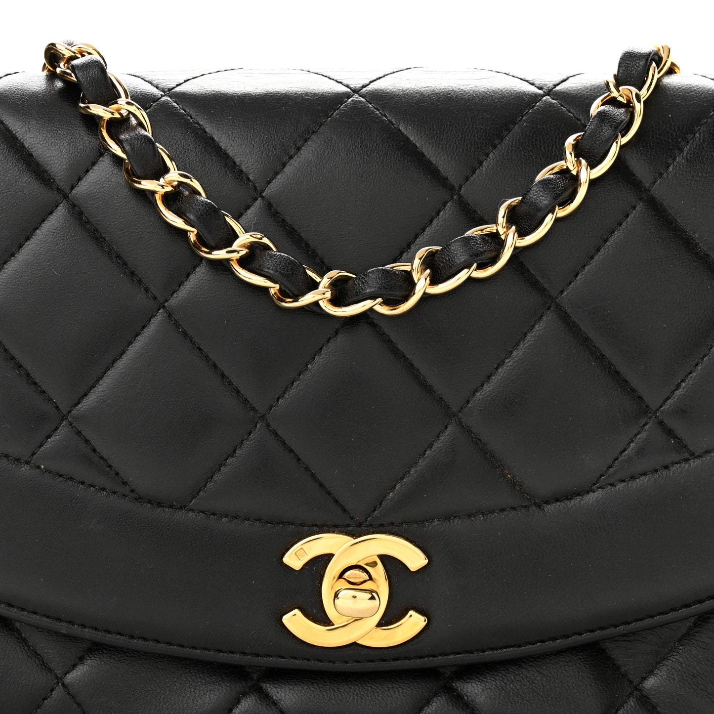 Lambskin Quilted Small Single Flap Black