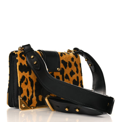 Prada Velvet City Calf Leopard Print Cahier Bag 3 of 9
