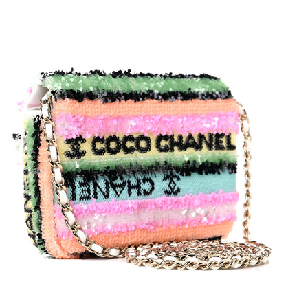 Chanel Sequin COCO Clutch With Chain Multicolor 3 of 11