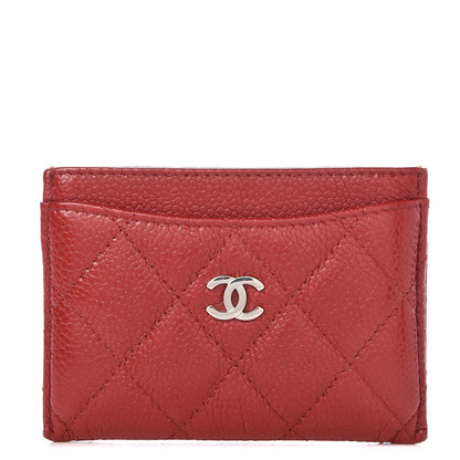 Chanel Caviar Quilted Card Holder Red 1 of 9