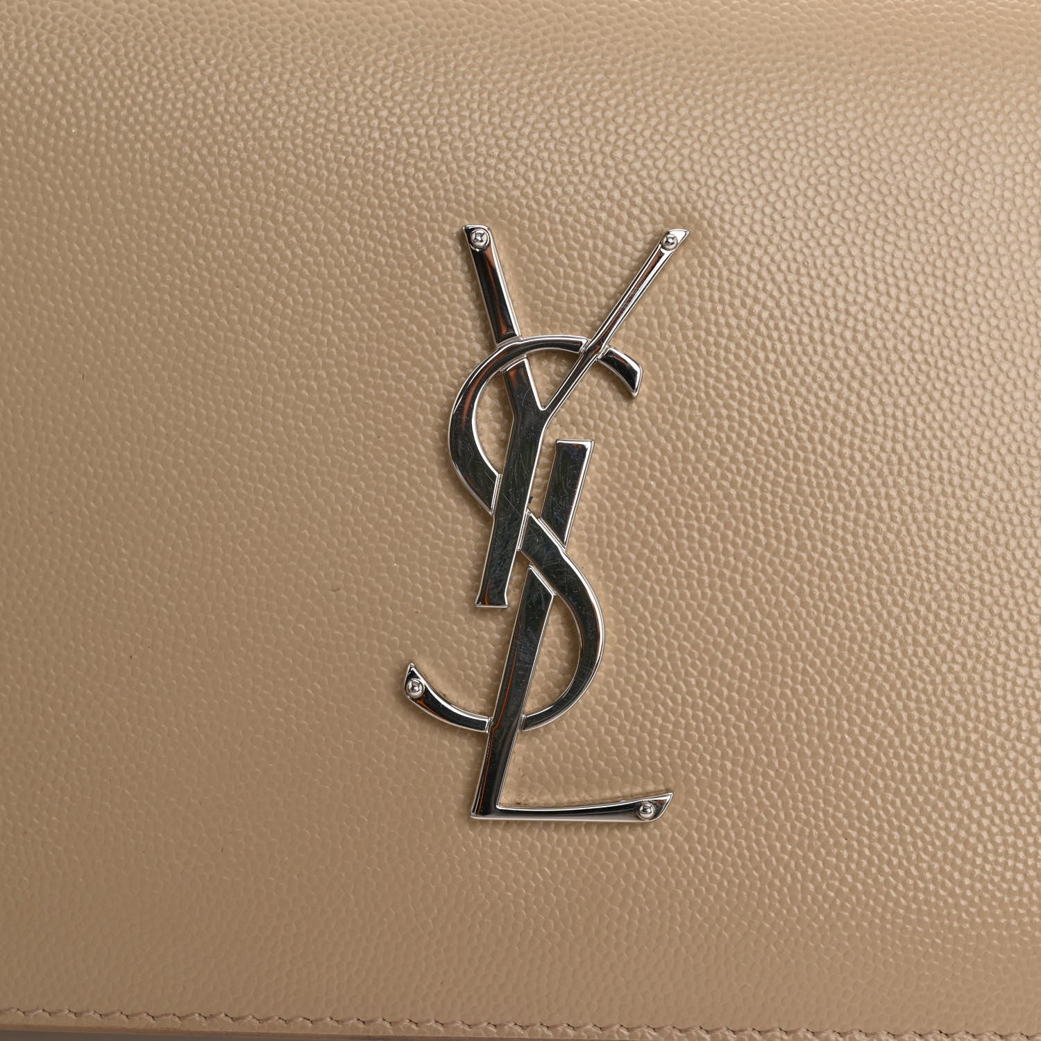 Saint Laurent Grain De Poudre Classic Kate Monogram Clutch Nude Powder 14 of 15