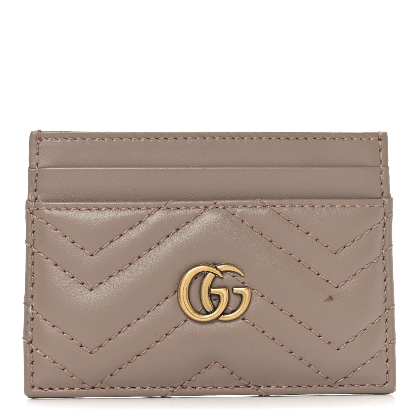 Calfskin Matelasse GG Marmont Card Holder Porcelain Rose