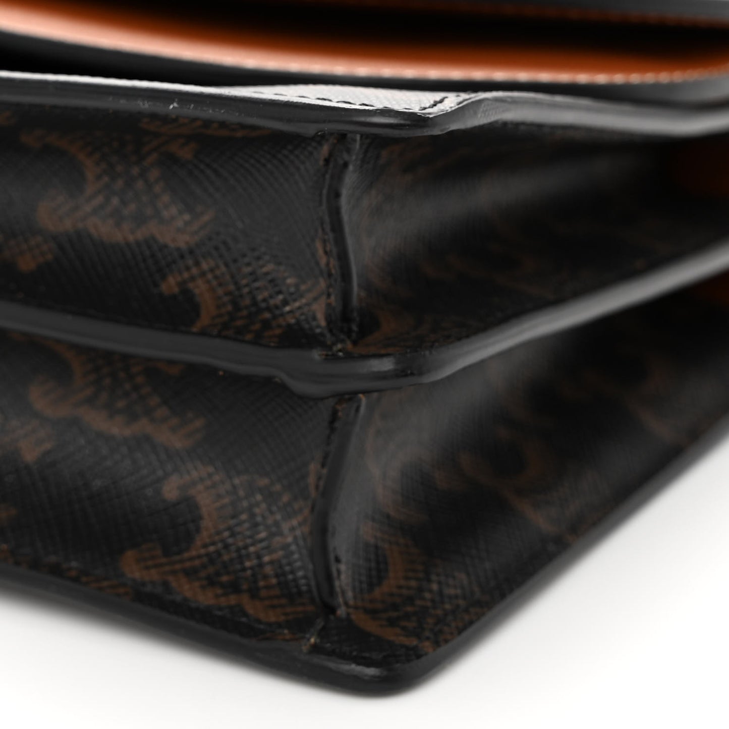 Triomphe Canvas Lambskin Wallet On Strap Tan