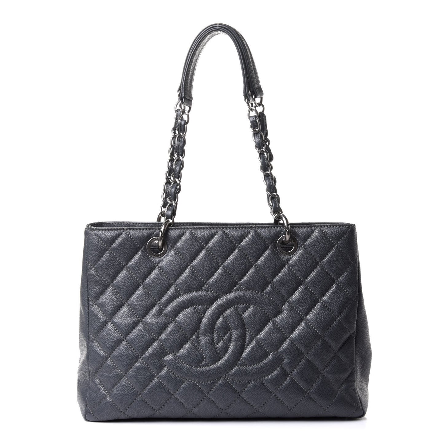 Caviar Quilted Grand Shopping Tote GST Grey