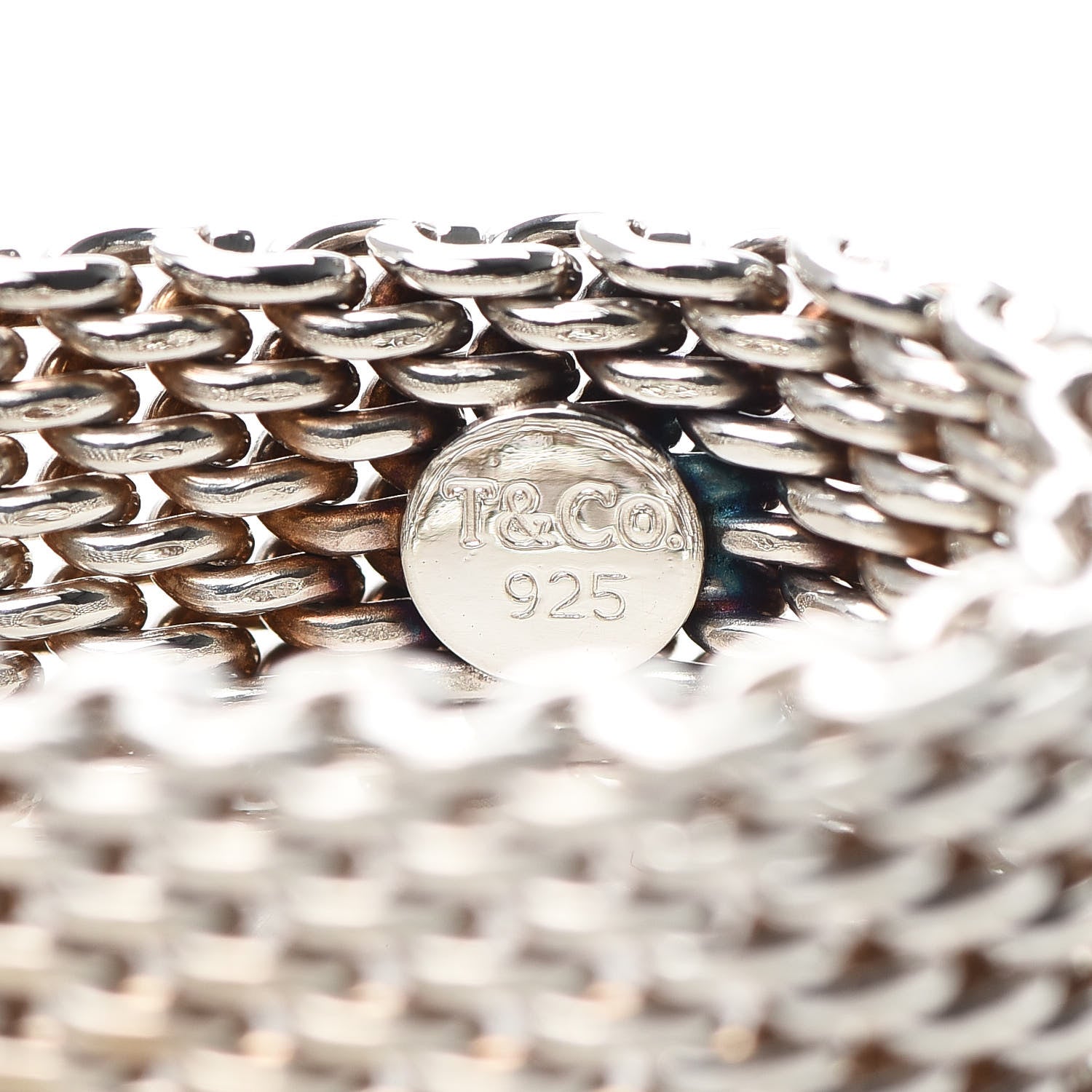 Tiffany Sterling Silver Somerset Mesh Ring 54 6.75 4 of 4