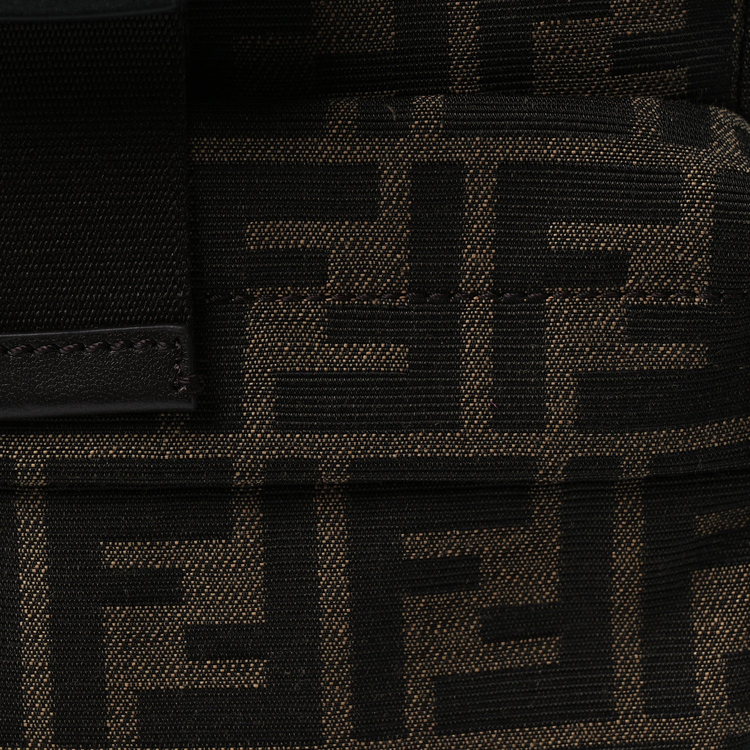 Fendi Recycled Fabric Jacquard Vitello Astro FF 1974 Small Fendiness Backpack Tobacco Moro Black 8 of 10