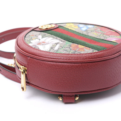 Gucci GG Supreme Monogram Web Flora Mini Ophidia Round Backpack Red 7 of 9