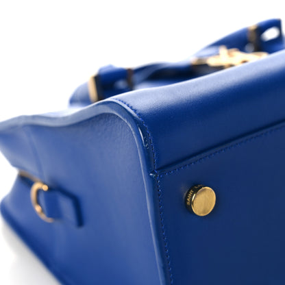 Saint Laurent Calfskin Small Monogram Cabas Blue Majorelle 8 of 15