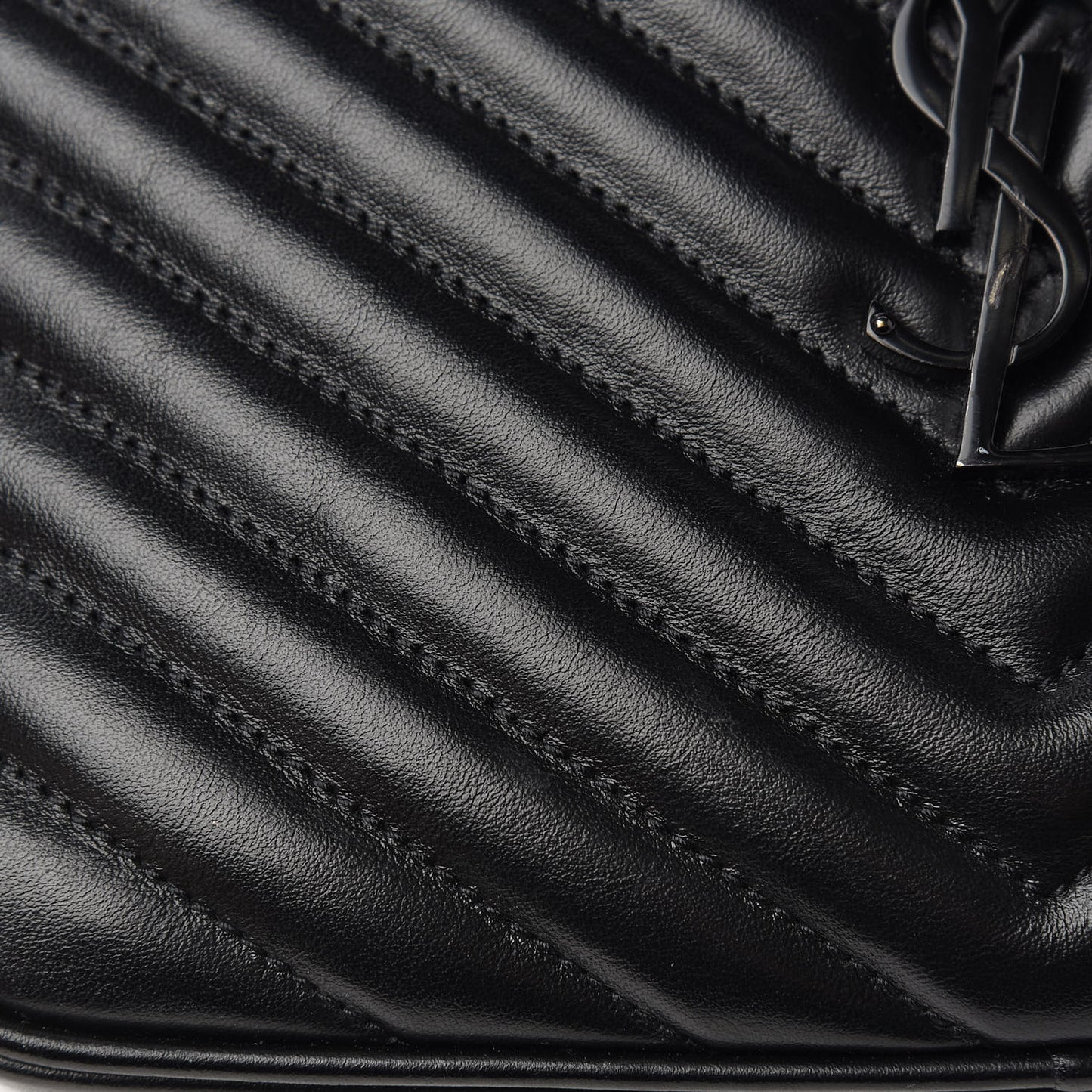 Calfskin Matelasse Monogram Lou Camera Bag Black