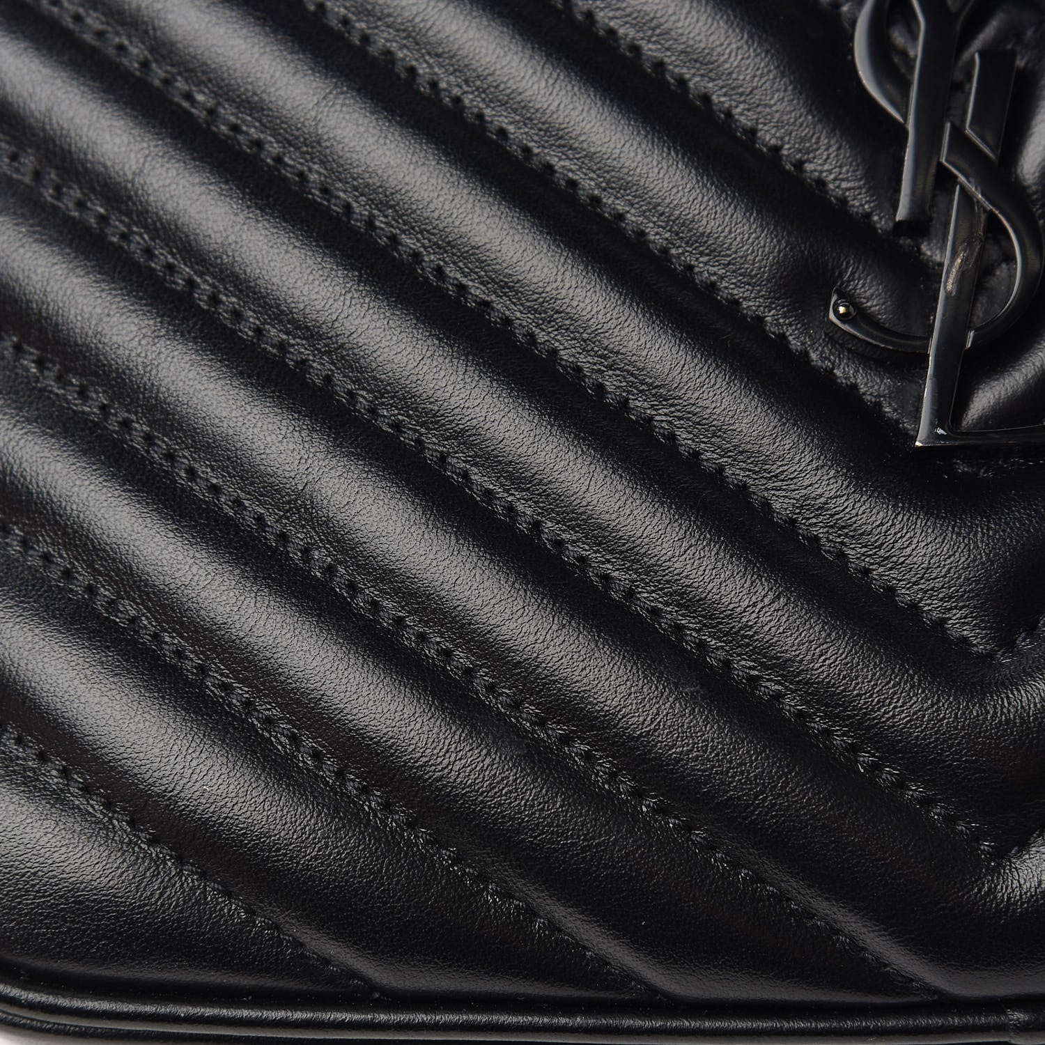 Saint Laurent Calfskin Matelasse Monogram Lou Camera Bag Black 12 of 14