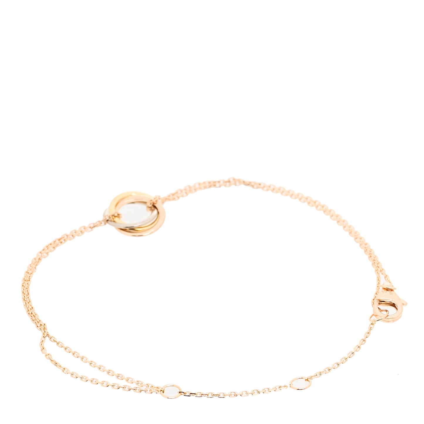 18K Pink Yellow White Gold Trinity Bracelet