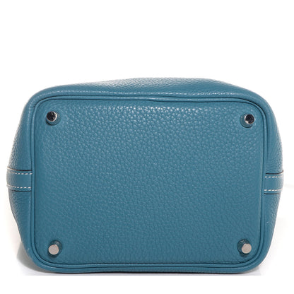 Hermes Taurillon Clemence Picotin Lock 18 PM Blue Jean 5 of 13
