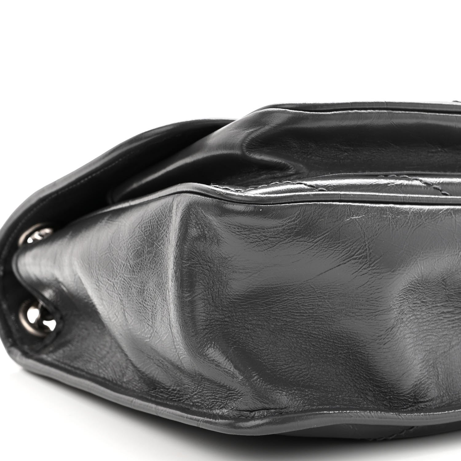 Saint Laurent Crinkled Calfskin Matelasse Monogram Medium Niki Chain Satchel Storm 8 of 9