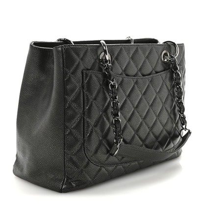 Chanel Caviar Quilted Grand Shopping Tote GST Dark Silver 2 of 9