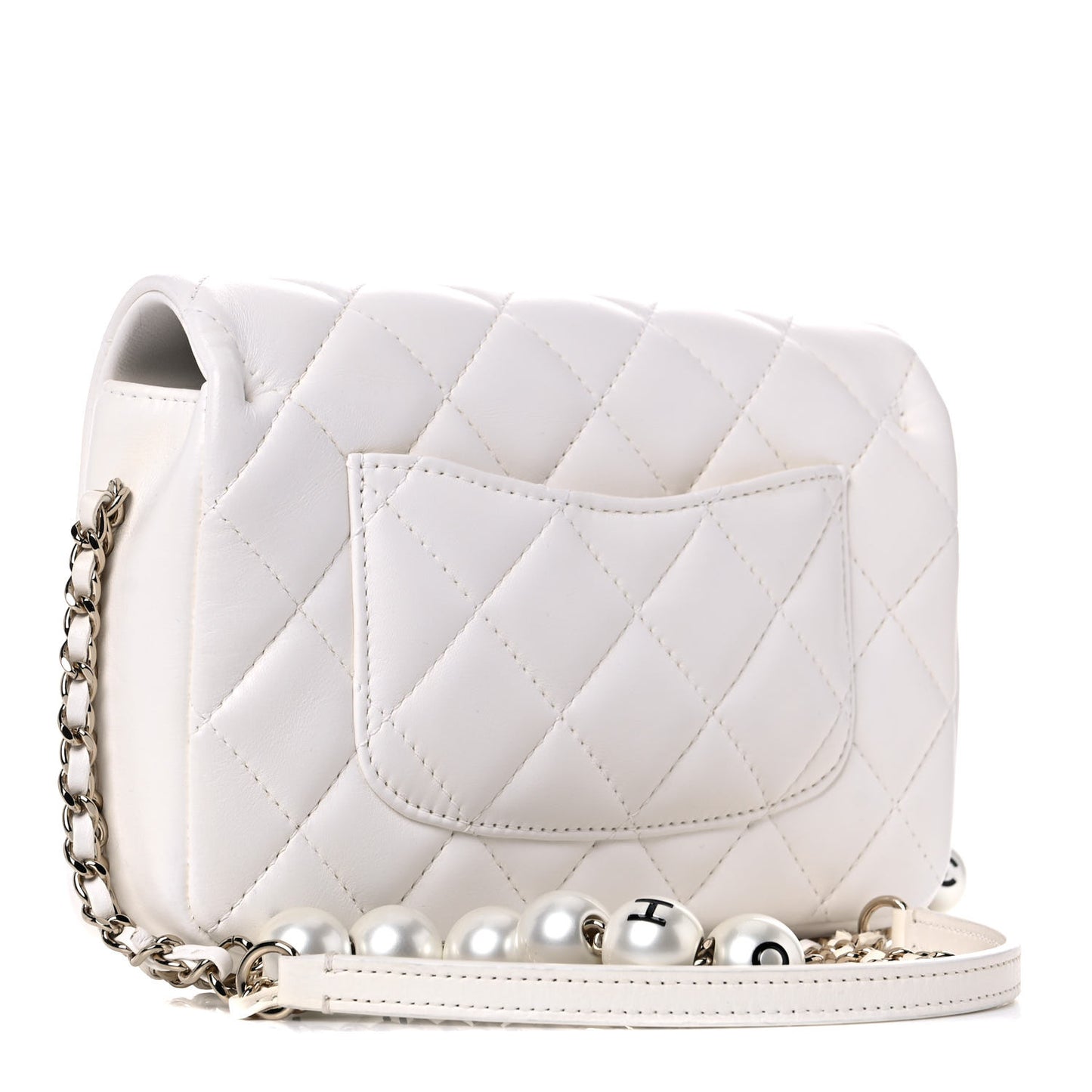 Lambskin Quilted Small My Precious Flap White