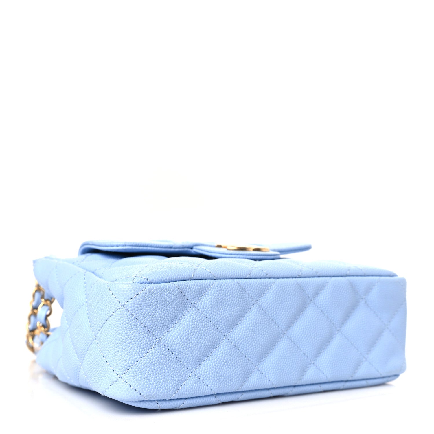Chanel Caviar Quilted Small Wavy CC Hobo Light Blue 4 of 8