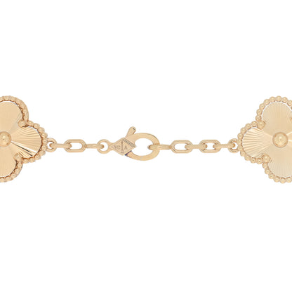 Van Cleef & Arpels 18K Yellow Gold 10 Motifs Guilloche Vintage Alhambra Necklace 4 of 5