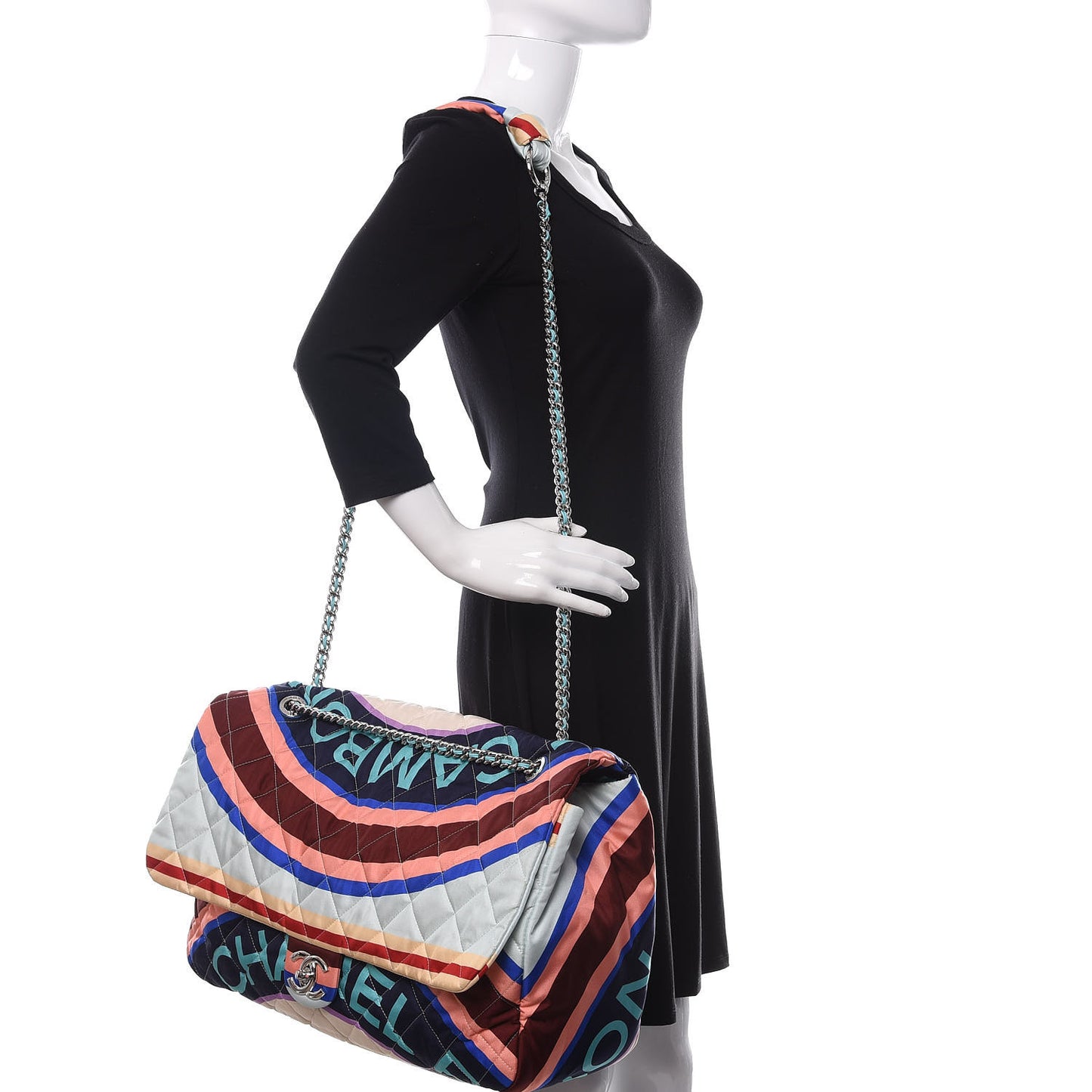 Fabric Quilted Printed XXL Flap Multicolor