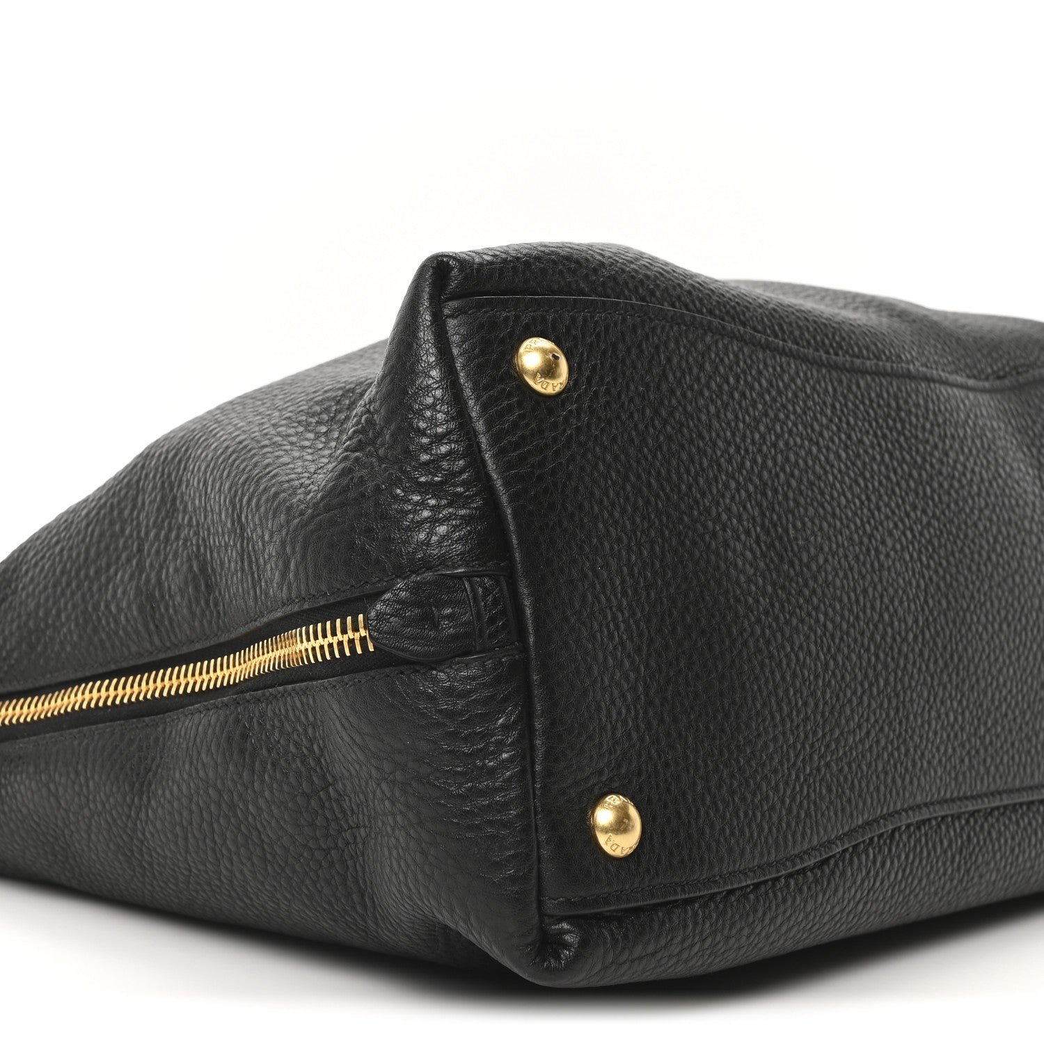 Prada Vitello Daino Side Zip Hobo Black 9 of 10