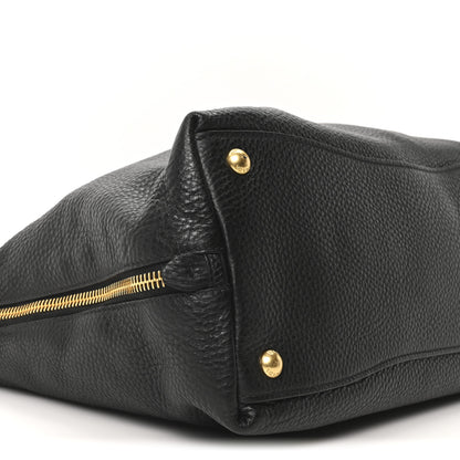 Prada Vitello Daino Side Zip Hobo Black 9 of 10