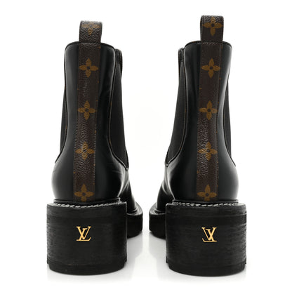 Louis Vuitton Calfskin Monogram Beaubourg Ankle Boots 40 Black 4 of 16