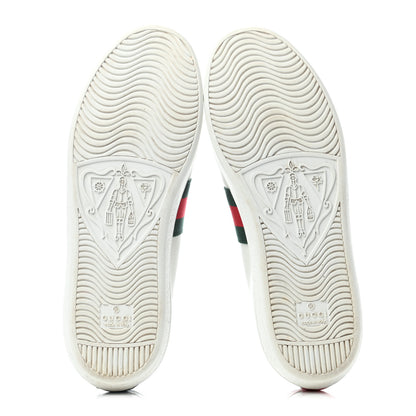 Gucci Calfskin Ayers Web Heart Embroidered Womens Ace Sneakers 39 White 4 of 6