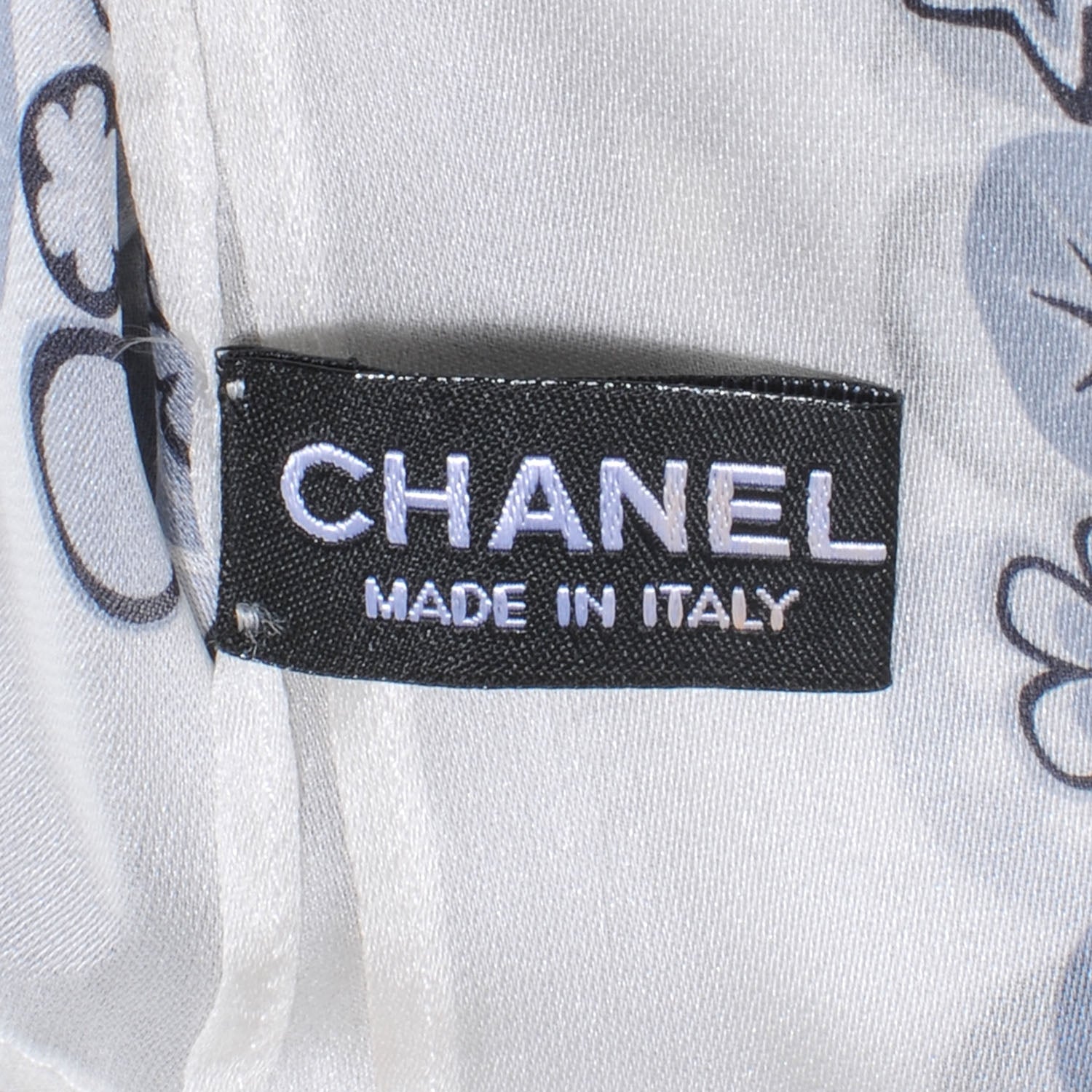 Chanel Silk CC Symbols Scarf Blue 8 of 9