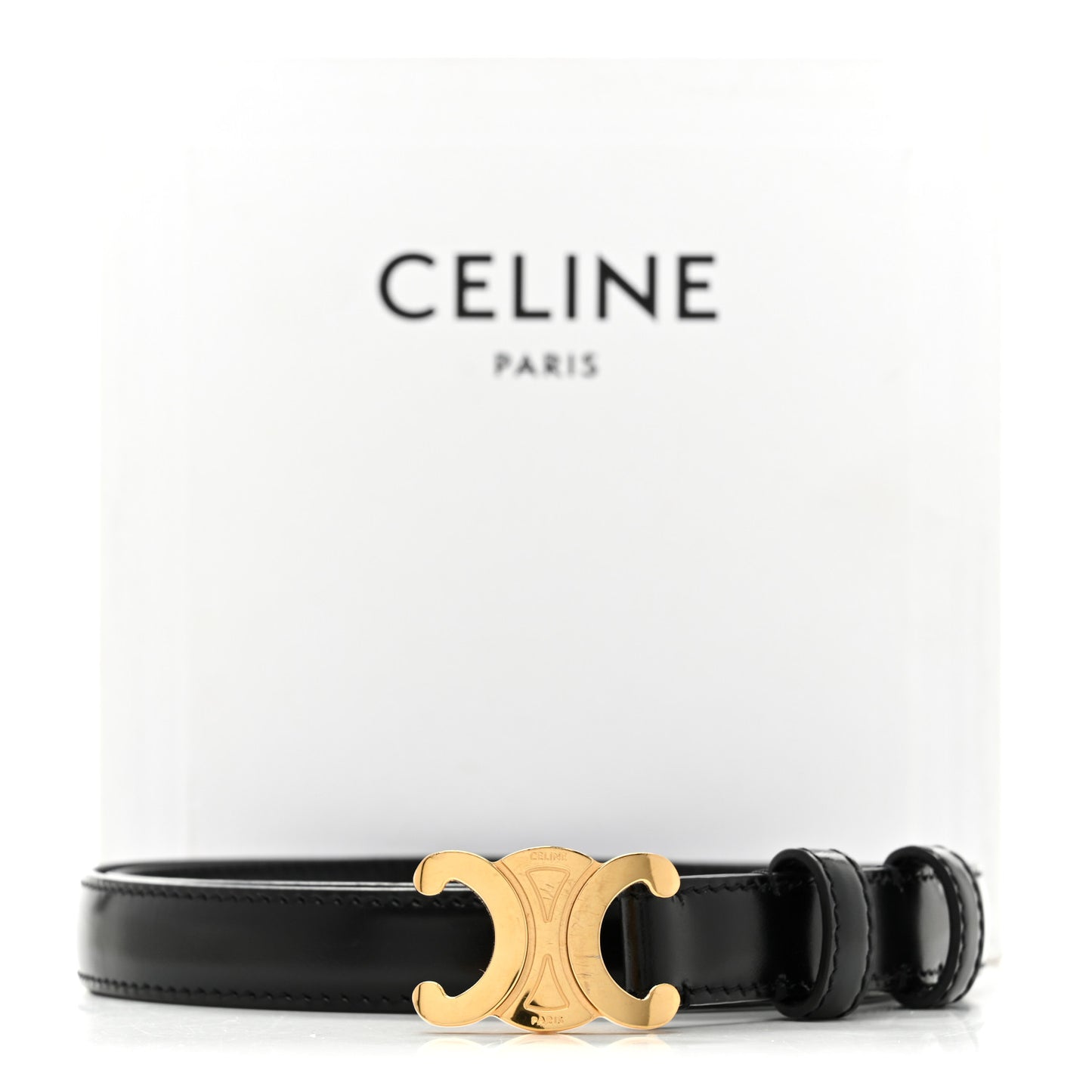 Box Calfskin Small 18mm Triomphe Belt 75 30 Black