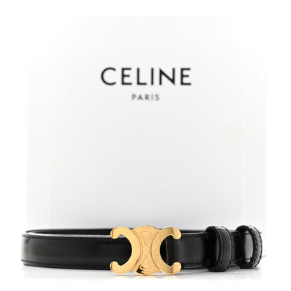 Celine Box Calfskin Small 18mm Triomphe Belt 75 30 Black 7 of 7