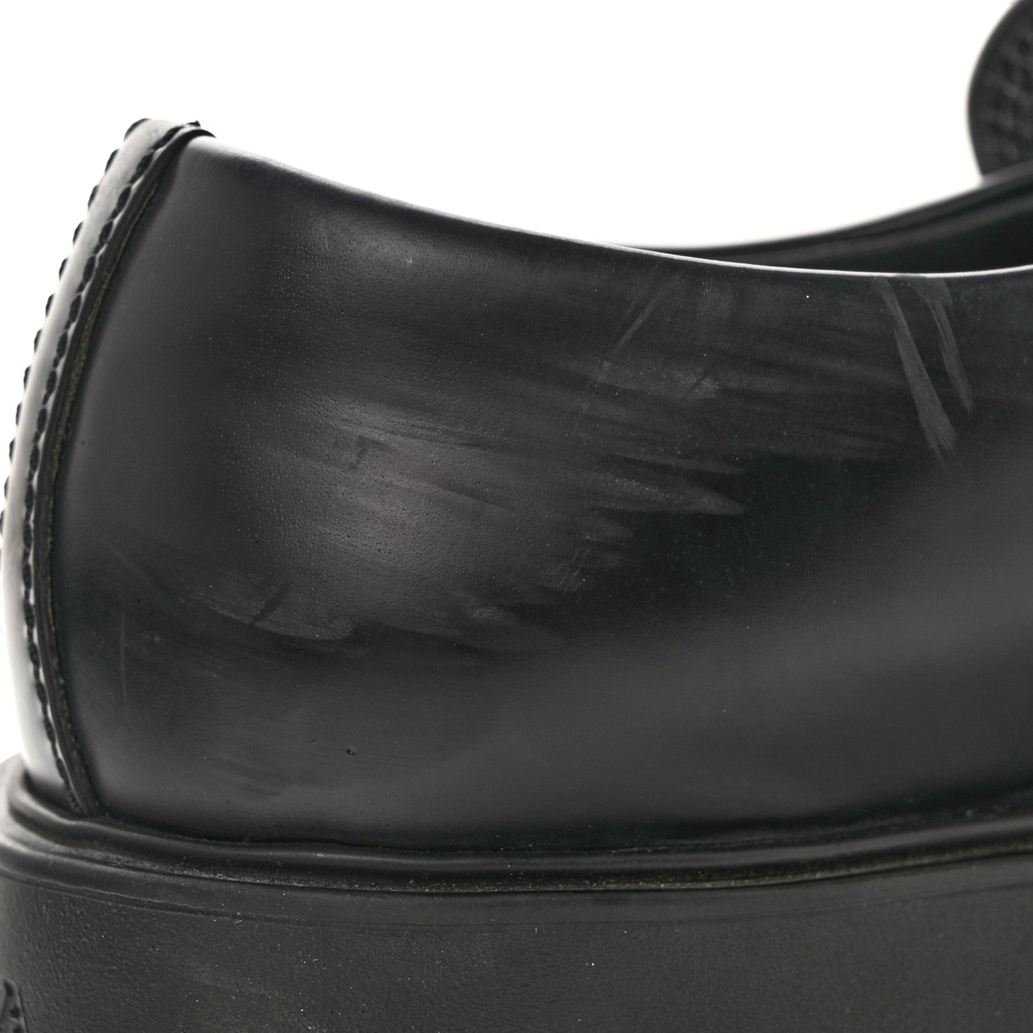 Prada Spazzolato Rois Metal Triangle Logo Mens Monolith 60mm Loafers 6 Black 12 of 15