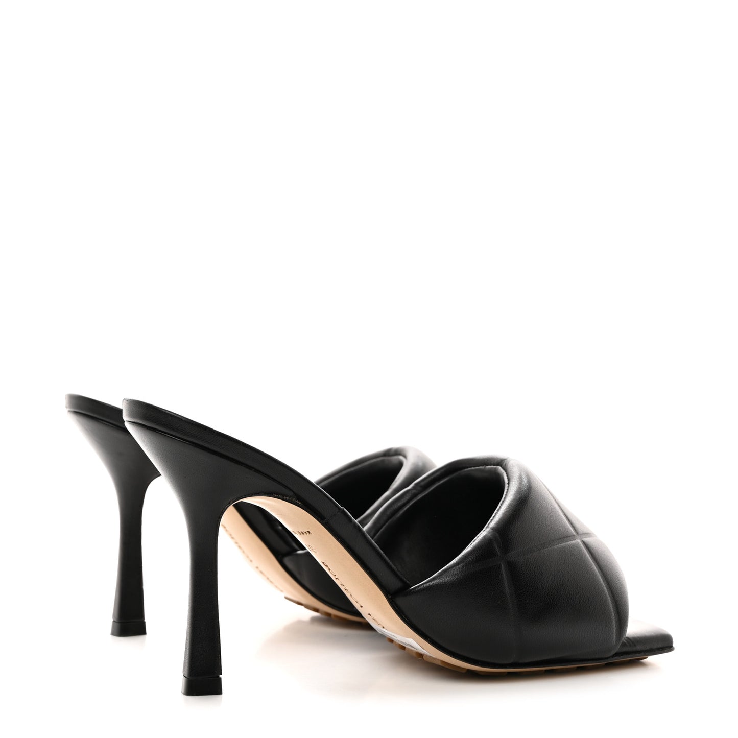 Nappa Quilted Rubber Lido Mule Sandals 37 Black