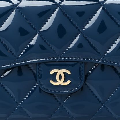 Chanel Patent Quilted Compact Flap Wallet Navy 8 of 10
