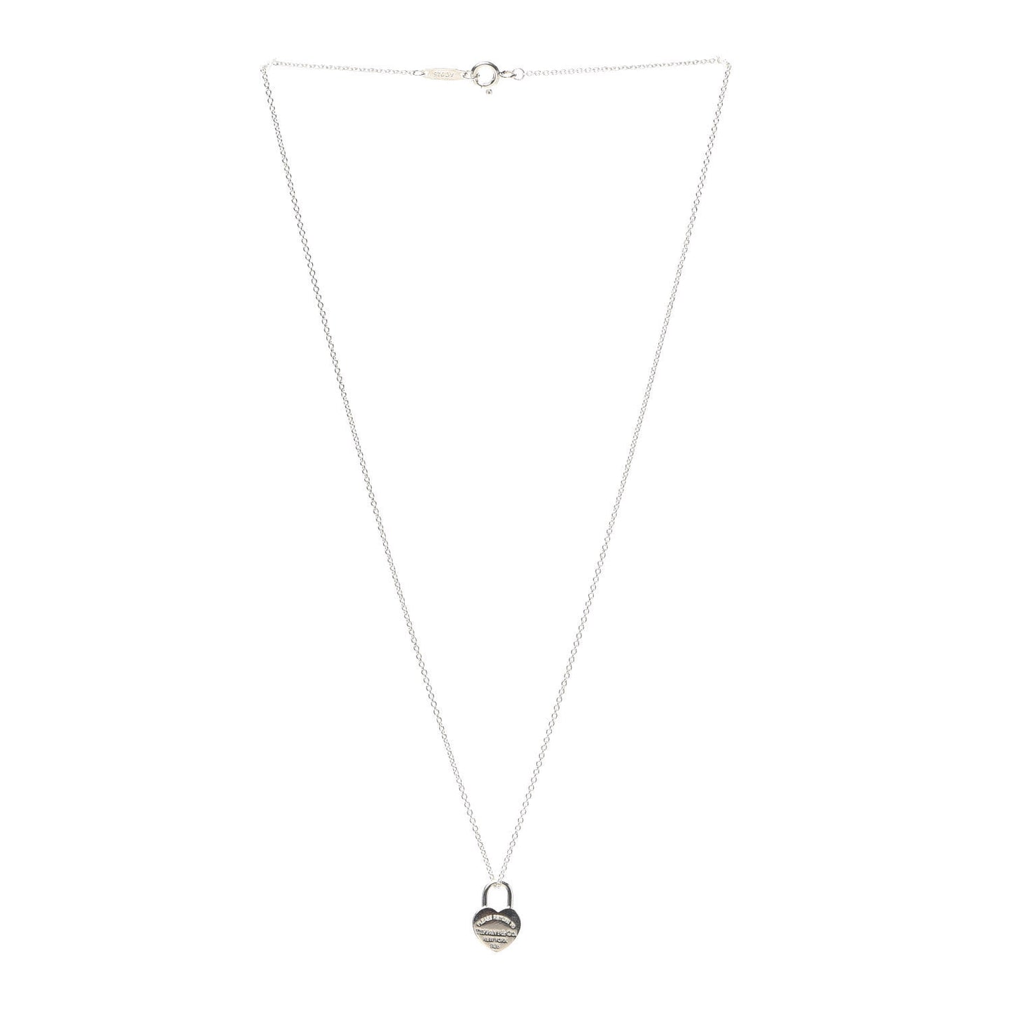Sterling Silver Return to Tiffany Heart Lock Pendant Necklace