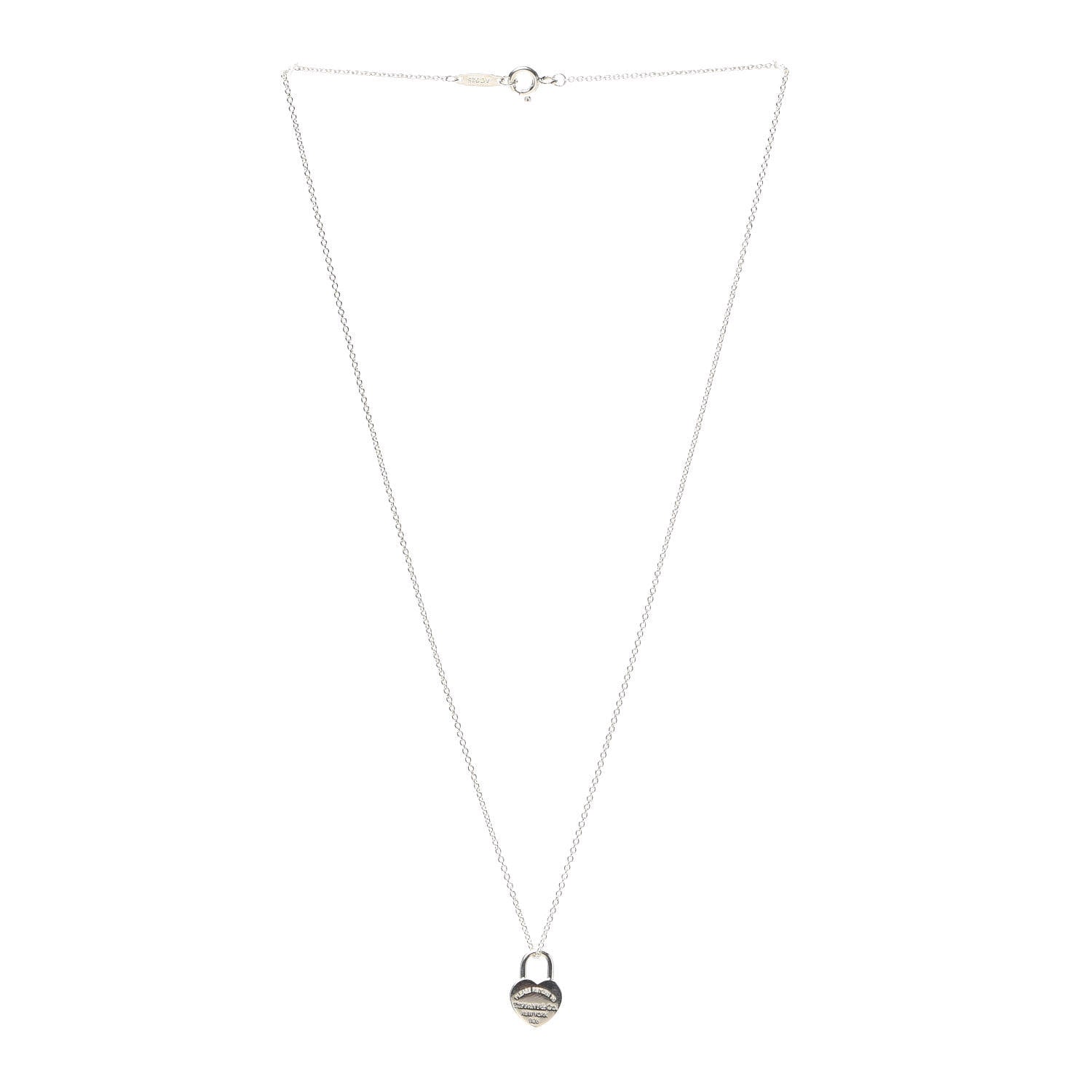Tiffany Sterling Silver Return to Tiffany Heart Lock Pendant Necklace 3 of 6