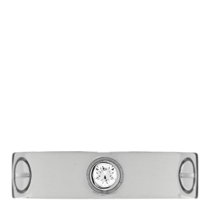 Cartier 18K White Gold 3 Diamond 5.5mm LOVE Ring 56 7.5 1 of 4