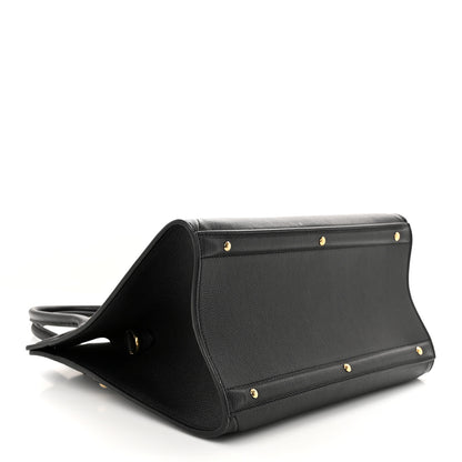 Louis Vuitton Calfskin Steamer MM Black 4 of 14