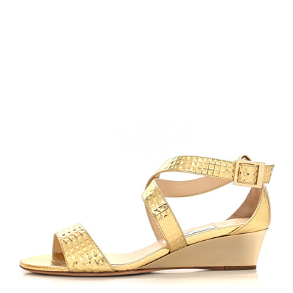 Jimmy Choo Cubed Mirror Chiara Pumps 38.5 Gold 1 of 8