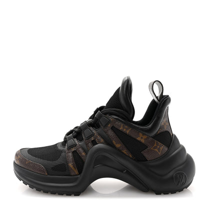 Louis Vuitton Calfskin Patent Monogram LV Archlight Sneakers 38 Black 1 of 9