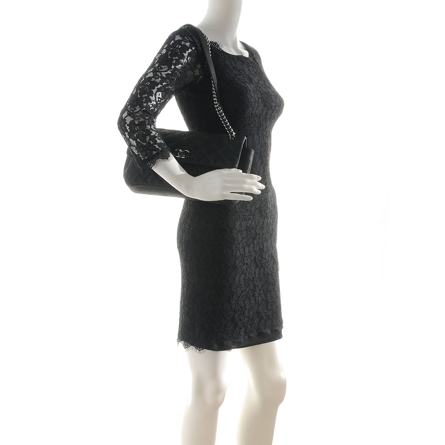 Chanel Iridescent Caviar Small Lady Pearly Flap Black 2 of 8