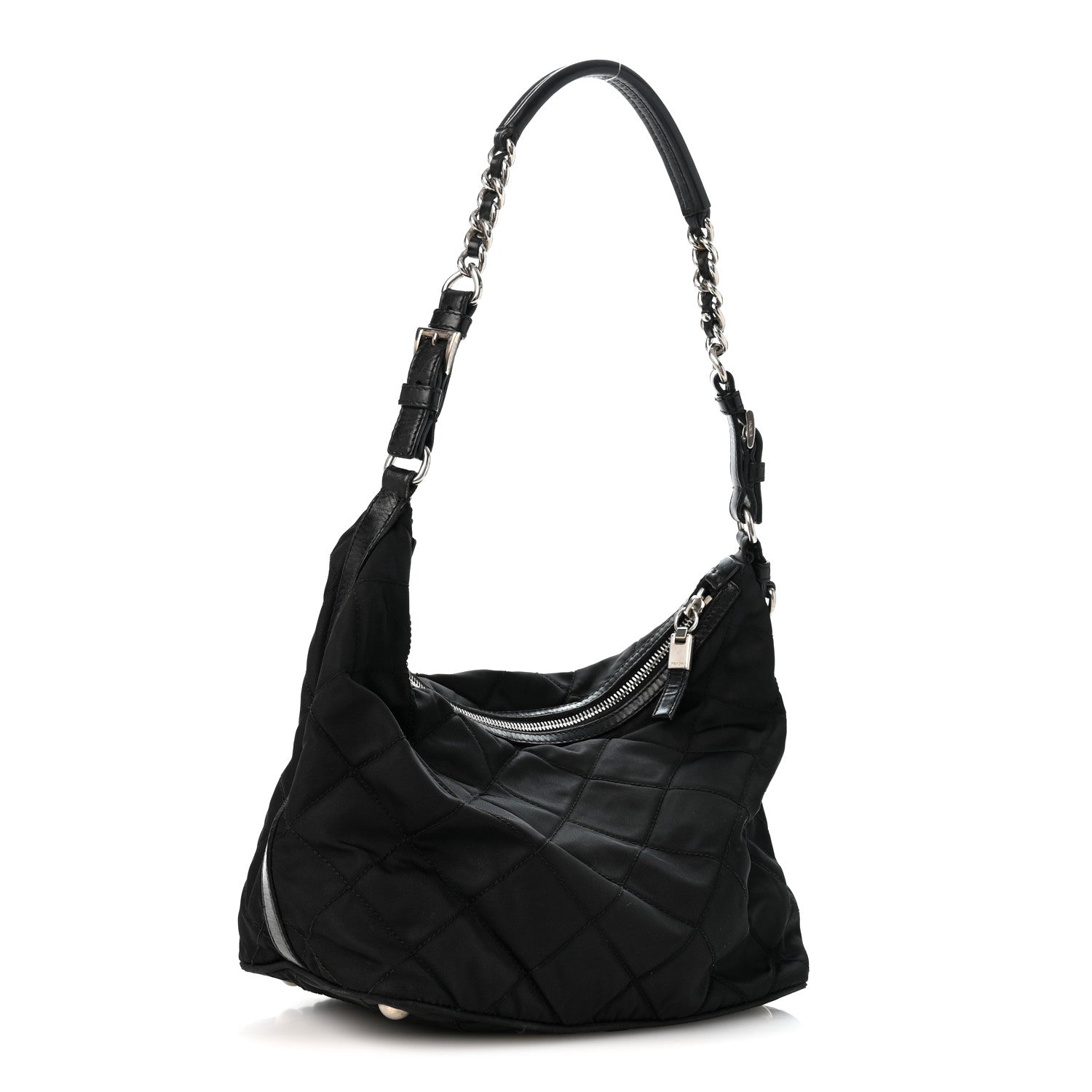 Prada Nylon Tessuto Impuntu Quilted Shoulder Bag Black 2 of 13