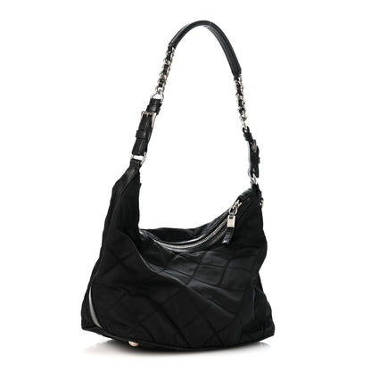 Prada Nylon Tessuto Impuntu Quilted Shoulder Bag Black 2 of 13