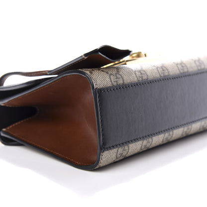 Gucci GG Supreme Monogram Calfskin Small Padlock Shoulder Bag Beige Black Cuir 7 of 9
