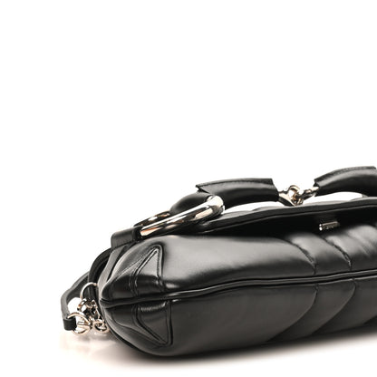 Gucci Nappa Vertical Matelasse Medium Maxi Horsebit Chain Shoulder Bag Black 9 of 11