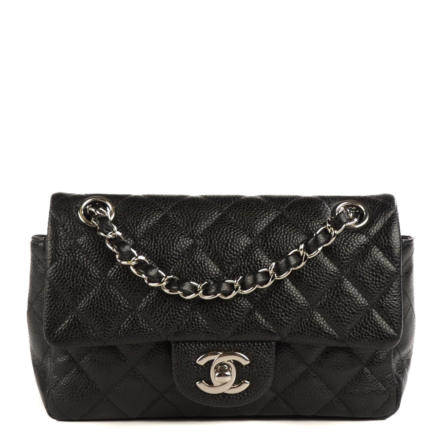 Caviar Quilted Mini Rectangular Flap Black