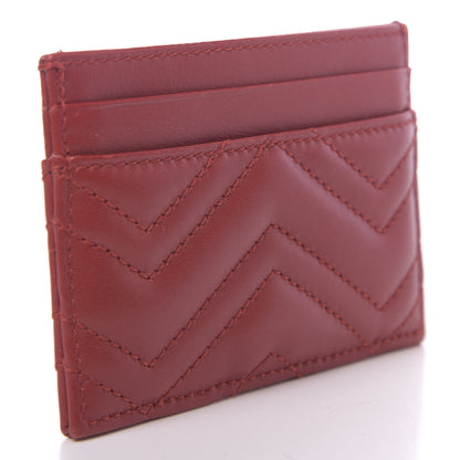 Gucci Calfskin Matelasse GG Marmont Card Holder Hibiscus Red 3 of 6