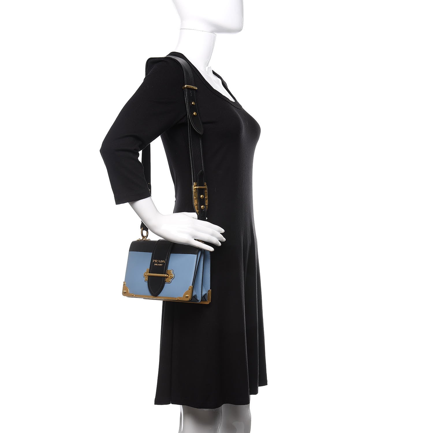 Prada City Calf Saffiano Cahier Bag Astrale Black 2 of 10