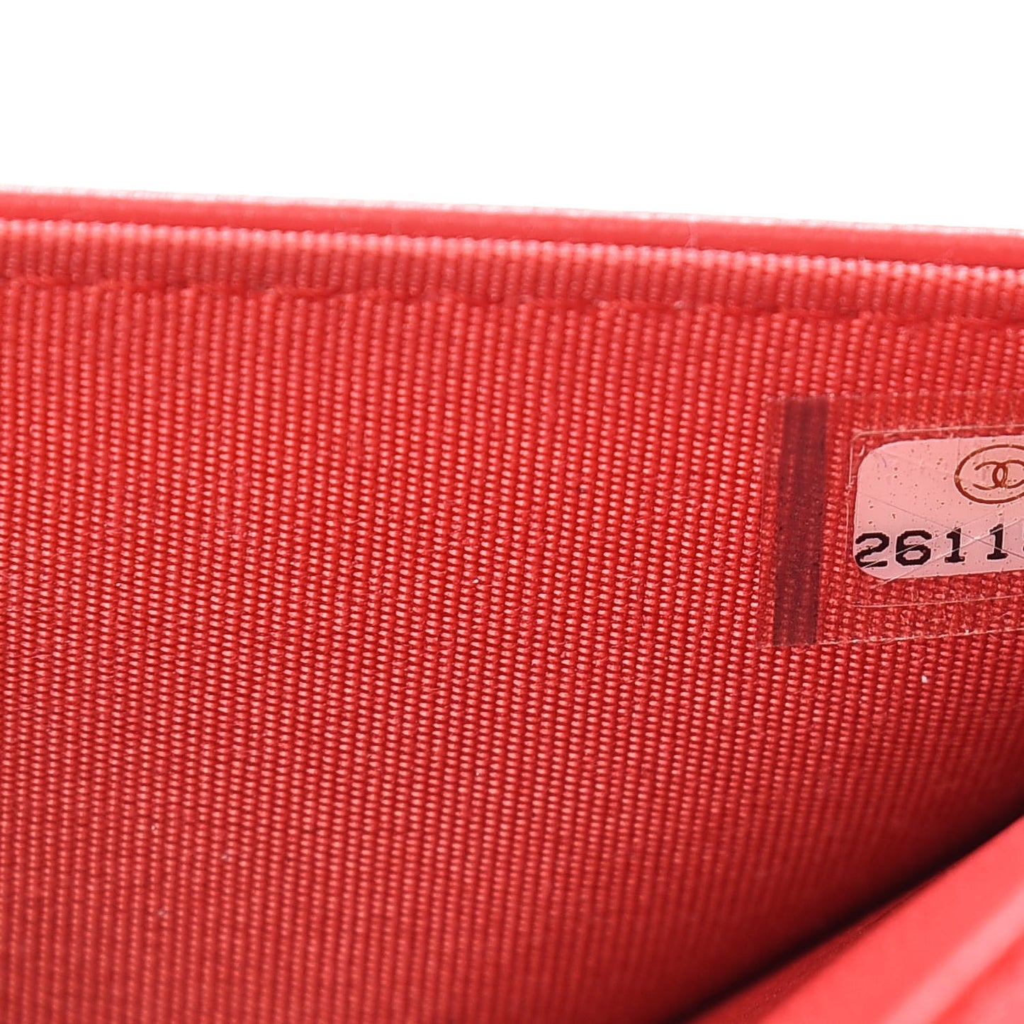 Lambskin Chevron Quilted Studded Wallet On Chain WOC Light Red