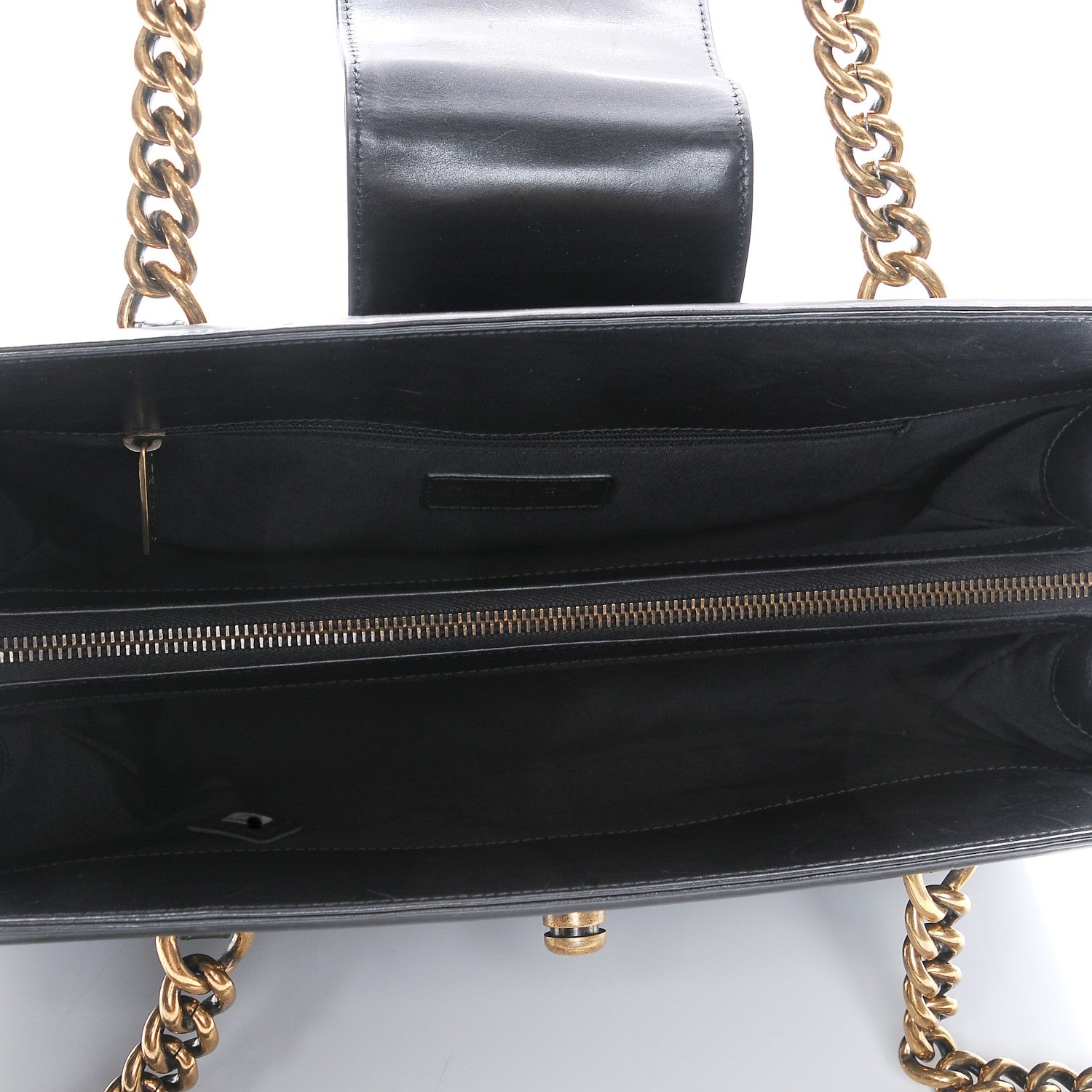 Chanel Glazed Calfskin Boy Tote Black 5 of 7